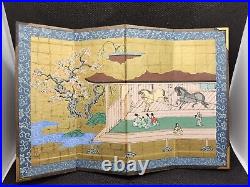 15% GOES TO ST JUDE HOSPITAL Japanese Antique PAINTING TALE OF GENJI 10x7ART