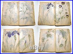 1920s Hand-Painted Sketchbook Many Colored Paintings Japanese Original Antique