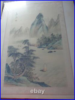 2 ANTIQUE JAPANESE ORIENTAL ORIGINAL LANDSCAPE WATERCOLOUR Paintings SIGNED