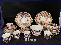 36 Pieces Royal Crown Derby Hand Painted Imari Plates Dishes Cup & Saucers Bowl