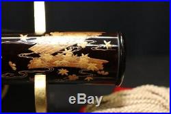 (AD-74) High Grade Gold MAKIE Painting TANTO Koshirae with Blade
