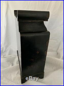 ANTIQUE Vintage JAPANESE LACQUER TABLE CABINET trinket jewel box painted drawers