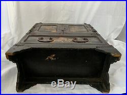 ANTIQUE Vintage JAPANESE LACQUER TABLE CABINET trinket jewel box painted drawers