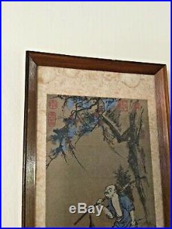 A Antique Small Gem Of Chinese Japanese Painting Hunter Heading Home Signed