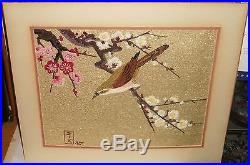 Ann Japanese Silk Bird On Blossom Tree Embroidery Tapestry Painting