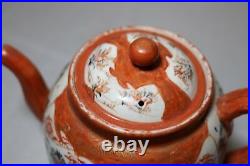 Antique 19th century Japanese Kutani hand painted Meiji porcelain teapot pot