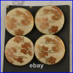 Antique Bulk Lot x16 hand painted Satsuma Japanese ceramic Buttons & Beads