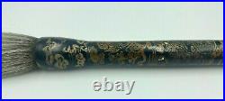 Antique Hand Painted Japanese Calligraphy Brush Black withGold Dragon Motif Asian