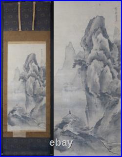 Antique Japan ink Sumi-e painting Sansui landscape 1800s Sumi-e zen art