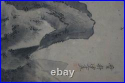 Antique Japan ink Sumi-e painting Sansui landscape 1800s Sumi-e zen art
