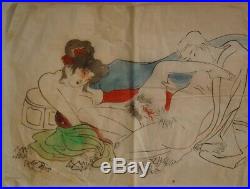 Antique Japan painting Shunga 1880s antique Japanese erotic art craft on paper
