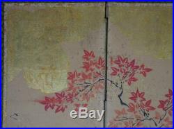 Antique Japanese Byobu wind screen 1880 Japan interior painting