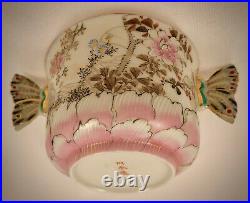 Antique Japanese Covered Soup Cup & Saucer