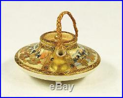 Antique Japanese Hand Painted Ceramic Gilded Miniature Teapot Late Meiji