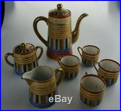Antique Japanese Porcelain Gold Hand Painted One Thousand Faces Tea Set