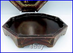 Antique Japanese lacquerware Box Large Hand Painted Gold Lacquer Meiji Japan