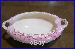 Antique Nippon Hand-Painted Bowl Ceramic Pink Footed Pottery Japanese Dish Plate