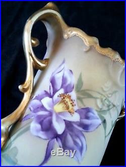 Antique Nippon hand painted porcelain vase 11/28 cm
