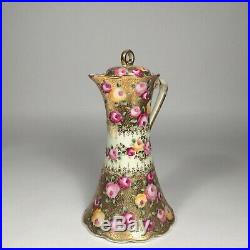 Antique Royal Nippon Kiran chocolate pot, Japanese hand painted porcelain gold