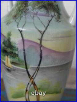 Antique hand-painted Japanese vase by I. E. & C. Co circa 1920