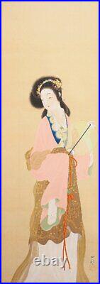 Authentic Toka-an Akiune Yamada Japanese painting Chinese Beauty