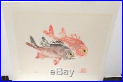 Barry Ross Squirrel Fish Original Japanese Gyotaku Rubbing Painting Singed
