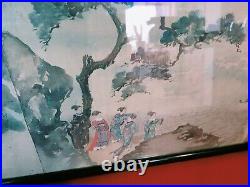 Beautiful Antique Japanese/Chinese Extra Long painting on Silk Plaque 67