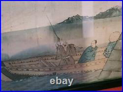 Beautiful Antique Japanese/Chinese Extra Long painting on Silk Plaque 67