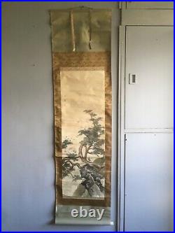 Beautiful Chinese Japanese Painting Scroll 19th C Watercolour On Silk Antique