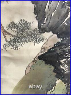 Beautiful Chinese Japanese Painting Scroll 19th C Watercolour On Silk Antique
