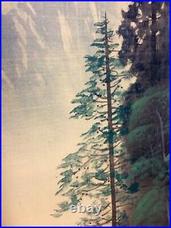 Beautiful Chinese Japanese School Scroll Painting 20th C Gouache On Silk Sansui