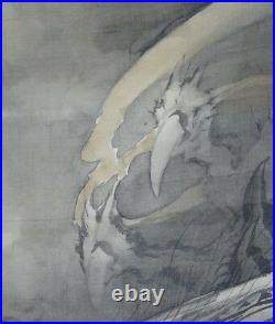 DRAGON JAPANESE PAINTING HANGING SCROLL Antique OLD VINTAGE Japan 474a