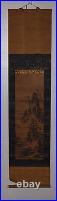 Early Edo Period Antique Japanese Scroll Landscape Painting