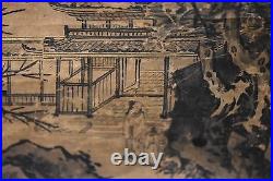 Early Edo Period Antique Japanese Scroll Landscape Painting
