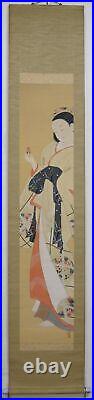 Geisha JAPANESE PAINTING HANGING SCROLL JAPAN Old Art VINAGE BEAUTY Japan f776