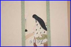 HANGING SCROLL JAPANESE PAINTING FROM JAPAN BEAUTY WOMAN LADY Kimono ART d579