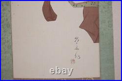 HANGING SCROLL JAPANESE PAINTING FROM JAPAN BEAUTY WOMAN LADY Kimono ART d579