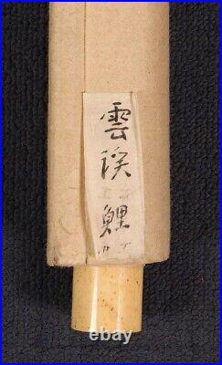 HANGING SCROLL JAPANESE PAINTING JAPAN CARP ANTIQUE Kakejiku OLD ART f087