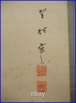 HANGING SCROLL JAPANESE PAINTING JAPAN CARP ANTIQUE Kakejiku OLD ART f238