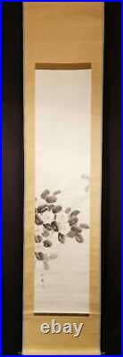 HANGING SCROLL JAPANESE PAINTING JAPAN FLOWER Camellia OLD ART PICTURE e898