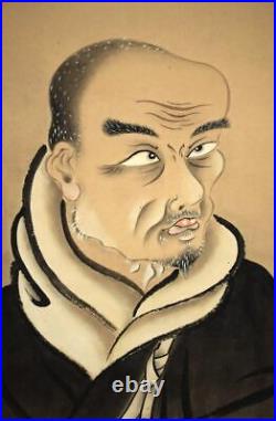 HANGING SCROLL JAPANESE PAINTING JAPAN Monk PICTURE ANTIQUE OLD Shinran e120