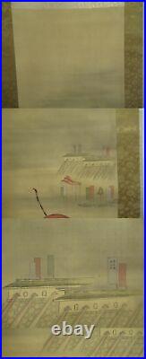 HANGING SCROLL JAPANESE PAINTING JAPAN SAMURAI BUSHI ANTIQUE PICTURE ART e180