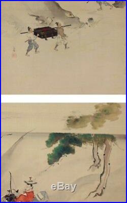 HANGING SCROLL JAPANESE PAINTING JAPAN SAMURAI BUSHI ORIGINAL ANTIQUE ART 472i