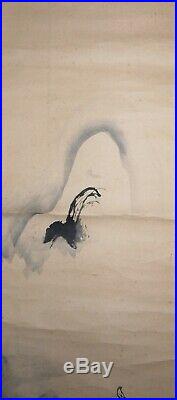 HANGING SCROLL KAKEJIKU / Landscape Painting by Tanshin Kano Morimichi 686
