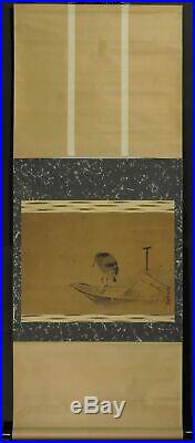 HERON EGRET JAPANESE PAINTING HANGING SCROLL ANTIQUE From Japan Old 784m