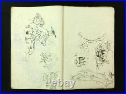 HIRAKAWA EISHU Japanese Painting Sketches Hand Drawing Figure Landscape b511