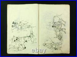 HIRAKAWA EISHU Japanese Painting Sketches Hand Drawing Figure Landscape b511