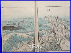 HOKUSAI GAFU Ukiyoe Colored Picture Album Woodblock print 3 Book COMP set Japan