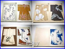 Hand-Painted Kimono Designs Book Many Colored Paintings Japanese Antique