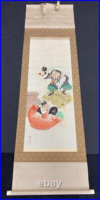 Hanging scroll Daikoku-sama Yuzuki Japanese painting Hanging scroll kakejiku